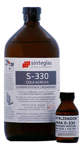 Cola Ultrarresistência Acrílico-policarbonato S-330 1l