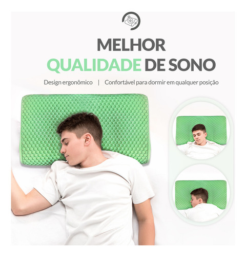 Travesseiro Cervical Espuma Memória Nasa Com Tpe Nuvana Momo Cor Aquamarine