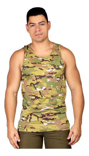 Camiseta Regata Masculina Camuflada Warrior  Manga Cavada
