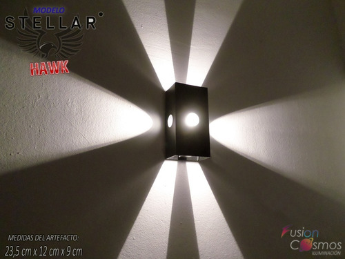 Imagen 2 de 9 de Bañador Pared Tipo Cañon Proyecta 6 Rayos- Ave Fénix Bar Led