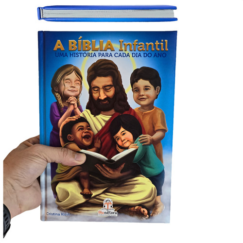 Bíblia Infantil Ilustrada Com 365 Histórias Capa Dura E Almofadada Para Crianças