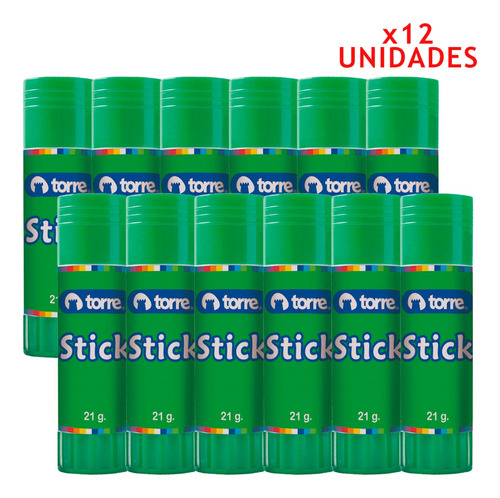 Pegamento Stick En Barra 21g Marca Torre Pack De 12 Unidades