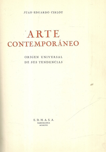 Arte Contemporáneo . Juan-eduardo Cirlot