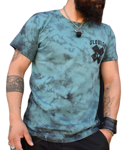 Remera Old Glory Tattoo Premium Batik Azul Xskull