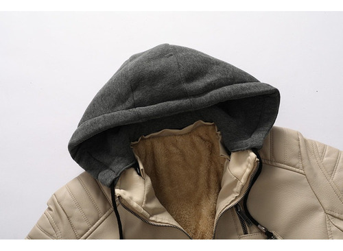 Chamarra Con Capucha Juvenil Informal Con Cuello Alto
