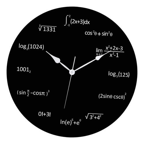 Reloj De Pared Con Ecuaciones Matemáticas, Redondo,.