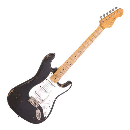 Guitarra elétrica Vintage Icon Series V6 de  choupo boulevard black com diapasão de pau-rosa