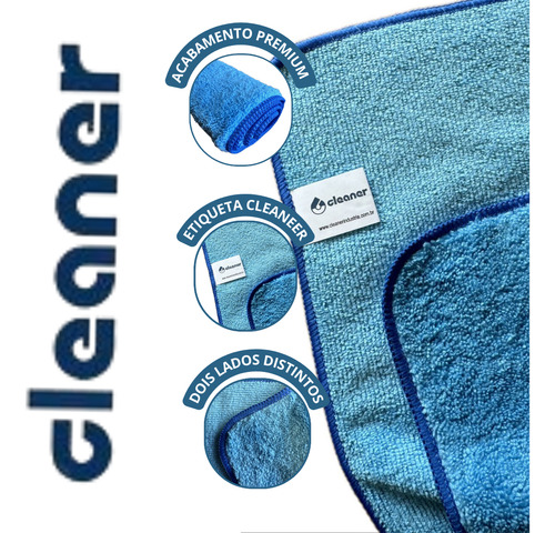 Kit Com 10 Flanelas Microfibra Cleaner Premium 60x40 400 Gsm