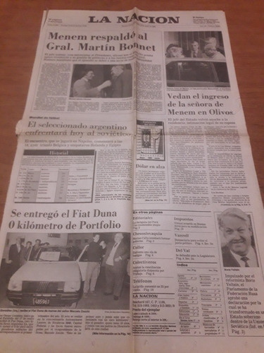 Diario La Nación 13 06 1990 Zulema Yoma Menem Bonnet 