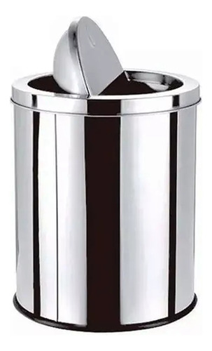 Cesto Lixo Lixeira Inox Basculante Redonda Multiuso 5 Litros