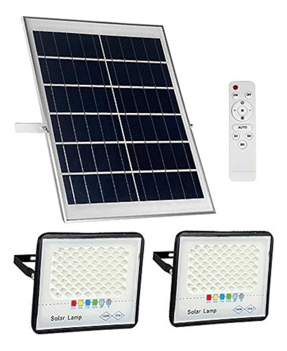 Paquete De 2 Luces De Inundación Solares Led De 100 W Para E