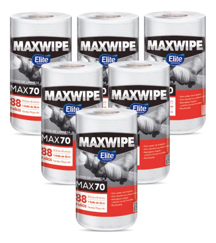 Elite Maxwipe Paños De Limpieza Max70 6 X 88 Unid