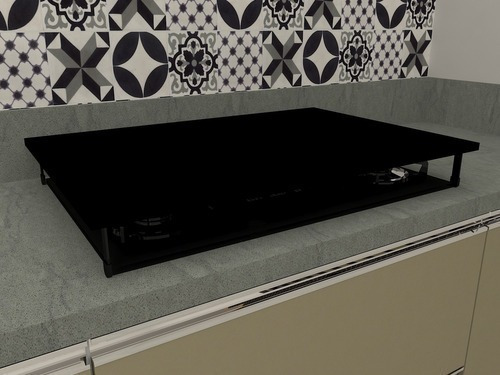 Imagem 2 de 4 de Tampa Para Cooktop 5 Bocas Electrolux Fischer Consul Preto