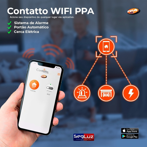 Imagem 6 de 6 de Contatto Wifi Ppa Abre Via App Celular Portão Alarme Cerca