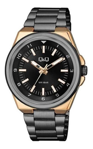 Reloj Q&q Cuarzo Elegante Negro Analógico - 100% Original