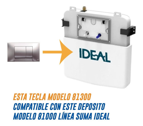 Imagen 3 de 10 de Tapa Y Tecla P/ Deposito De Embutir Suma 810 Ideal Meta Gris