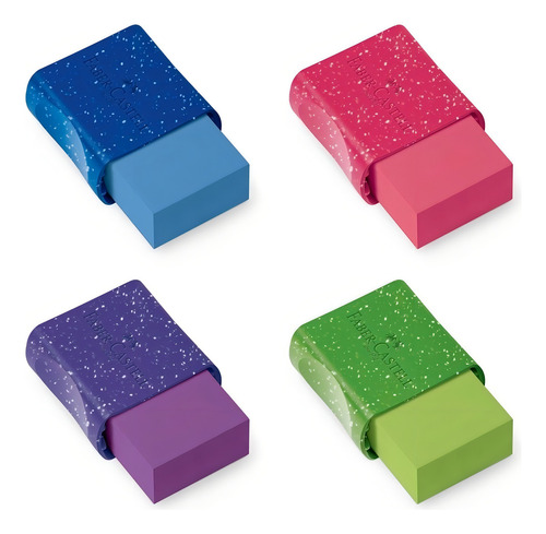 Borrador Max Glitz Faber Castell Glitter Cores 4 Uni School