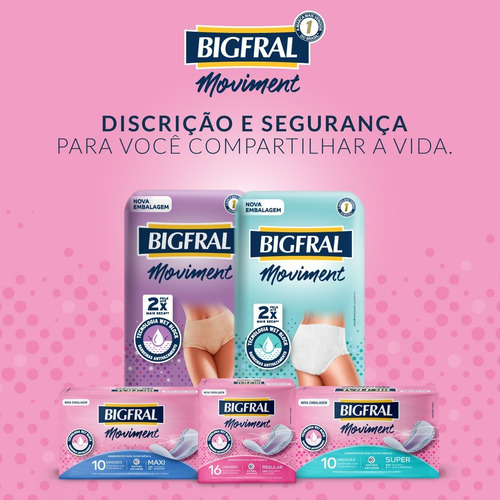 Imagem 5 de 6 de Kit Roupa Íntima Bigfral Moviment P/m - 56 Unidades