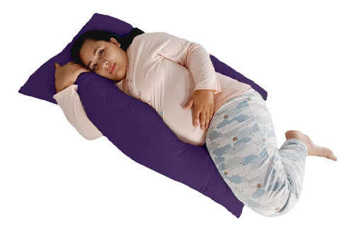 Travesseiro Gigante 190x80cm De Corpo P/gestante Cor Roxo