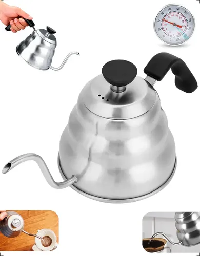 Chaleira Bico De Ganso Ecomixshop Inox 1l Prata Café Chá Indução