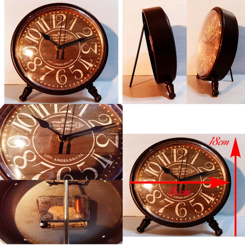 Reloj De Mesa Estilo Vintage Metal Rustico