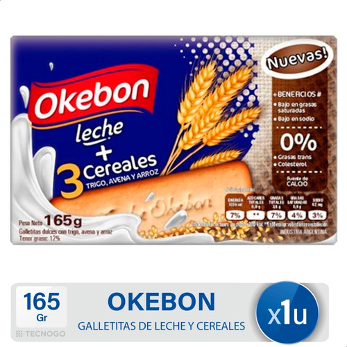Galletitas Okebon Leche Con Cereales Bajo Sodio Mejor Precio