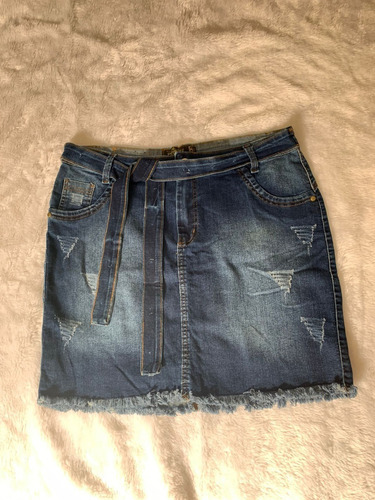 Imagem 1 de 2 de Saia Jeans Feminino Plus Size Curto