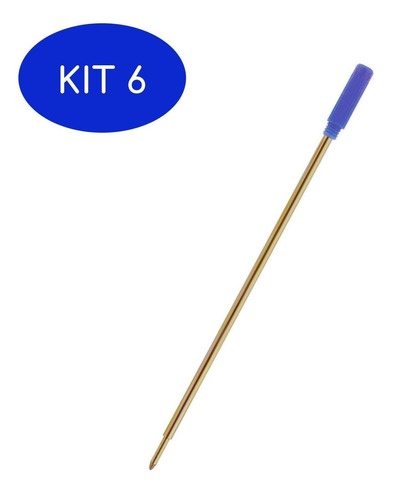 Kit 6 Carga Para Caneta Esferográfica Padrão Cross Azul M