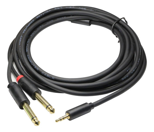 Cable De Audio De Plug Trs 3.5mm A Dual Plug 6.5mm 2m