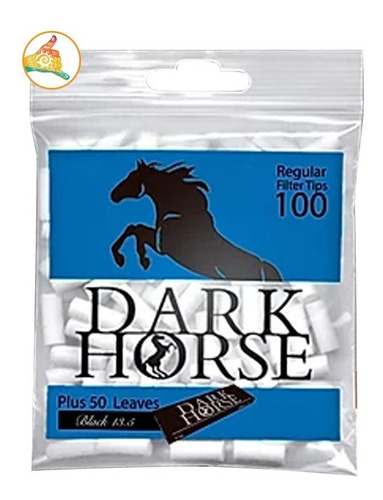 100 Filtros Regular Dark Horse + 1 Libritos De 50 Papelillo