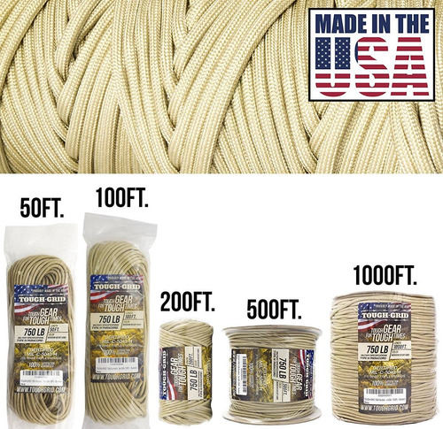 Imagen 5 de 10 de Cuerda Paracaidas Paracord Nylon 305mts. 750lb Grado Militar