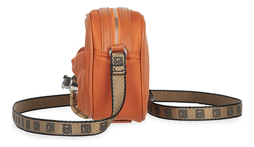 Bolsa Crossbody Cloe Para Mujer Chica Con Jareta Color Naranja