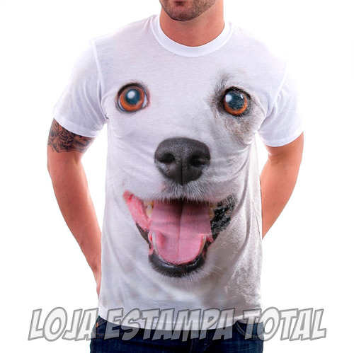 Camiseta Cachorro Vira-lata - Camisa Estampa Total 3d