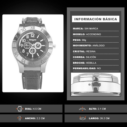 Reloj Encendedor Electronico Recargable Usb Con Sensor