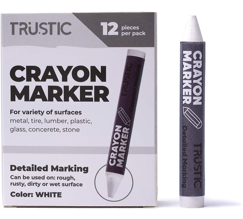 12 Crayones Industriales Blancos Trustic Universal