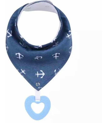 Babero Bandana Con Mordedor, Azul Y Rosado