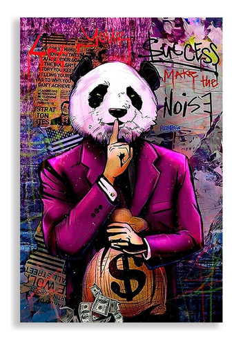 Canvas | Mega Cuadro Decorativo | Panda Graffiti | 60x40