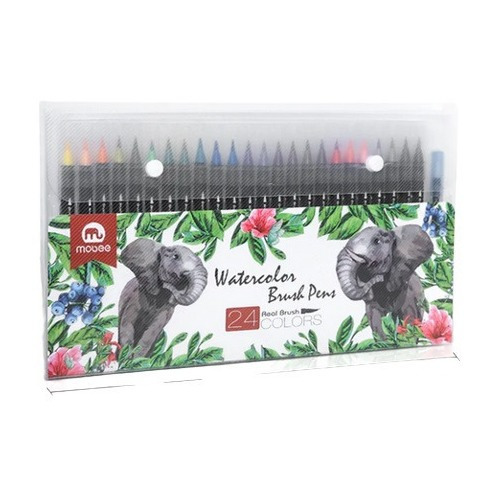 Marcadores Para Diseño Mobee Acuarelable 24 Pzas (brush Pens