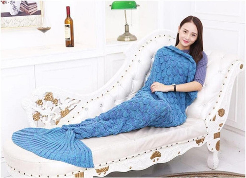 Cr Mermaid Tail Blanket Crochet De Punto Y Manta De Sir...