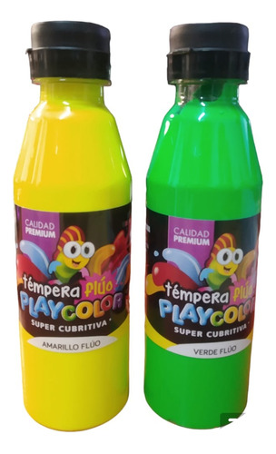 Tempera Playcolor Colores Fluo Botella X250 Gr X1