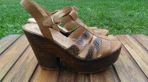 Sandalias Rh Positivo By Lali Ramírez 39 Animal Print Taco