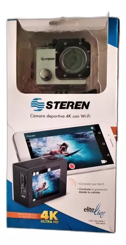 Cámara Deportiva Steren CAM-700 Sumergible 4K Wi-Fi Negro