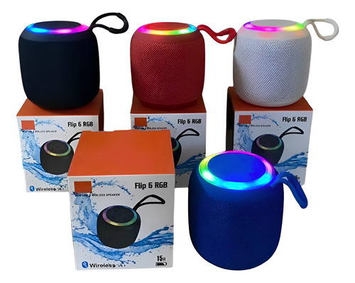Parlante Portatil Bluetooth Compatible Para Flip 6 Negro