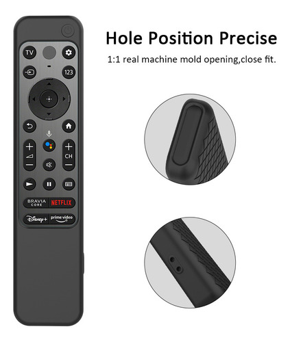 USTIYA Funda Para Sony Tv 4k Ultra Tx800 Case Control Remot Protector Carcasa Color Negro Silicone Cover