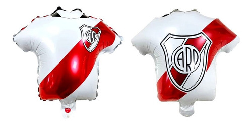 Globo Metalizado Camiseta De Futbol 34x36 Cm Blanco Y Rojo