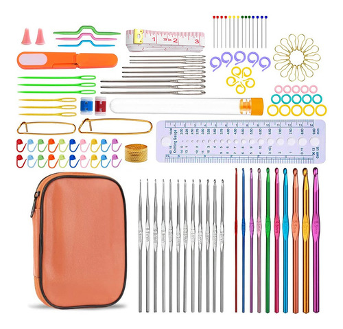 Set Crochet 127 Pcs Accesorios Ganchillo En Estuche