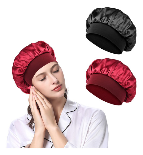 Uraqt Gorro De Dormir De Saten, Paquete De 2 Fundas Grandes