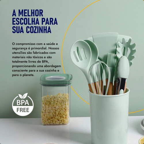 Para Oot Kit 12 Utensílios De Cozinha Em Silicone E Cabo De