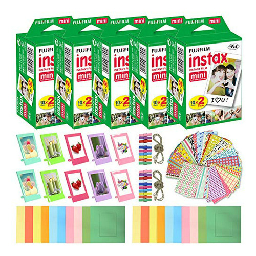 Pack De 5 Películas Fujifilm Instax Mini (100 Hojas) + 10 Ma