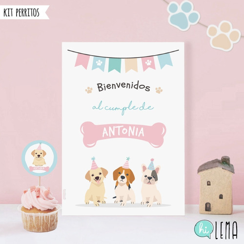 Kit Imprimible Perritos Perros Deco + Candy Bar